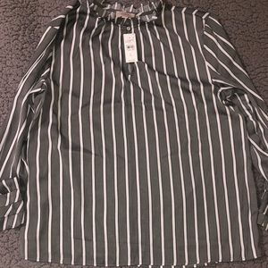 Loft gray stripped blouse.